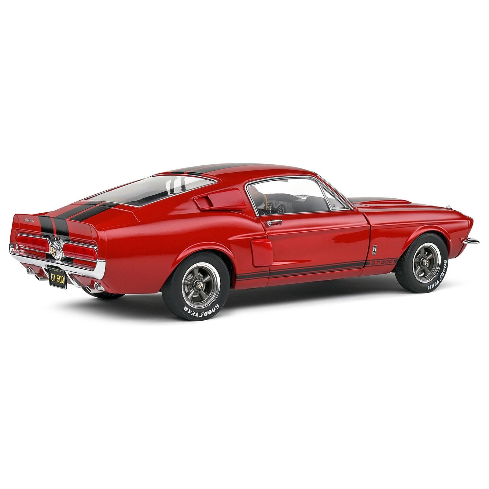 1967 Shelby GT500 Burgundy Red with Black Stripes 1/18 Diecast Model Car by Solido - Solido - ModelCars.com