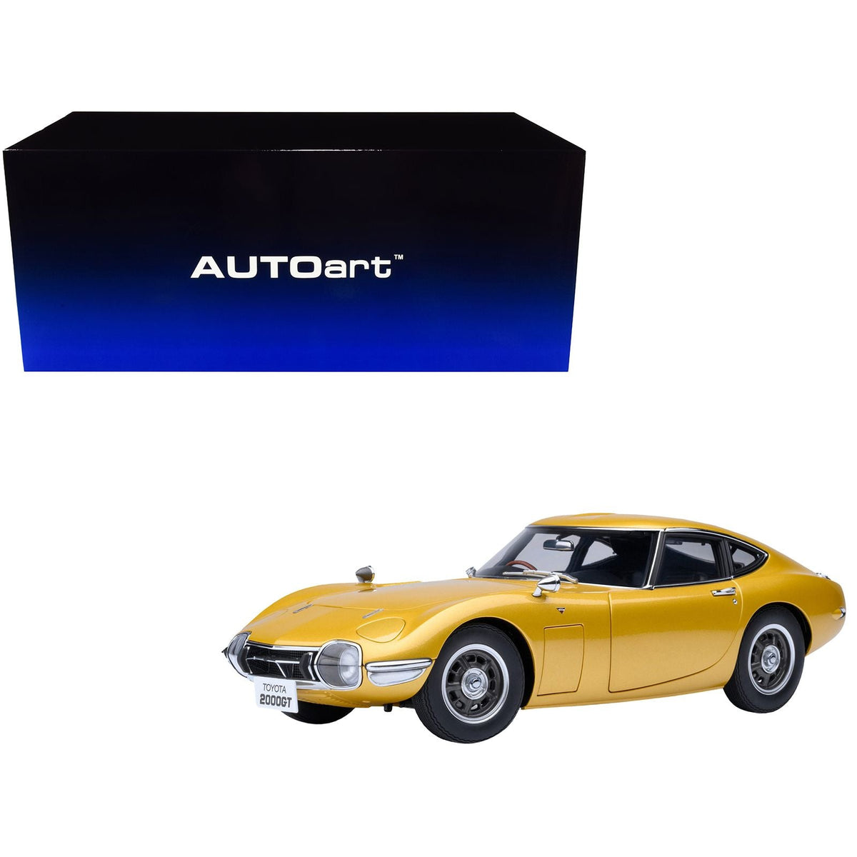1967 Toyota 2000GT RHD (Right Hand Drive) Gold Metallic 1/18 Model Car by Autoart-Autoart-ModelCars.com