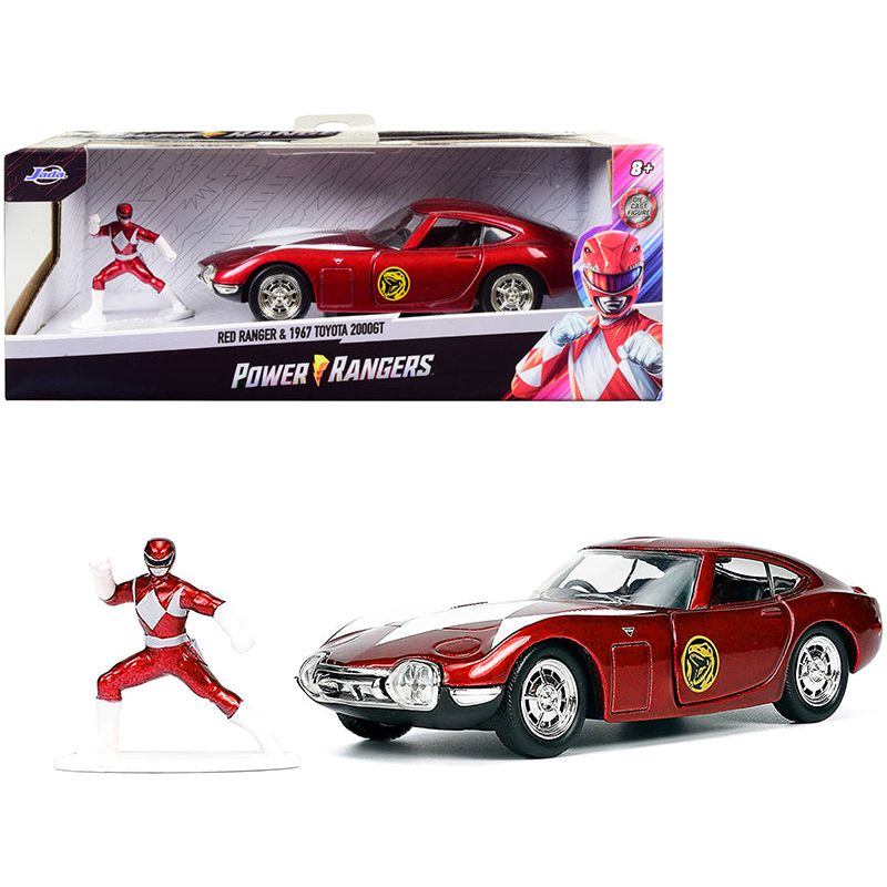 1967 Toyota 2000GT RHD (Right Hand Drive) Red Metallic and Red Ranger Diecast Figurine "Power Rangers" "Hollywood Rides" Series 1/32 Diecast Model Car by Jada-Jada-ModelCars.com