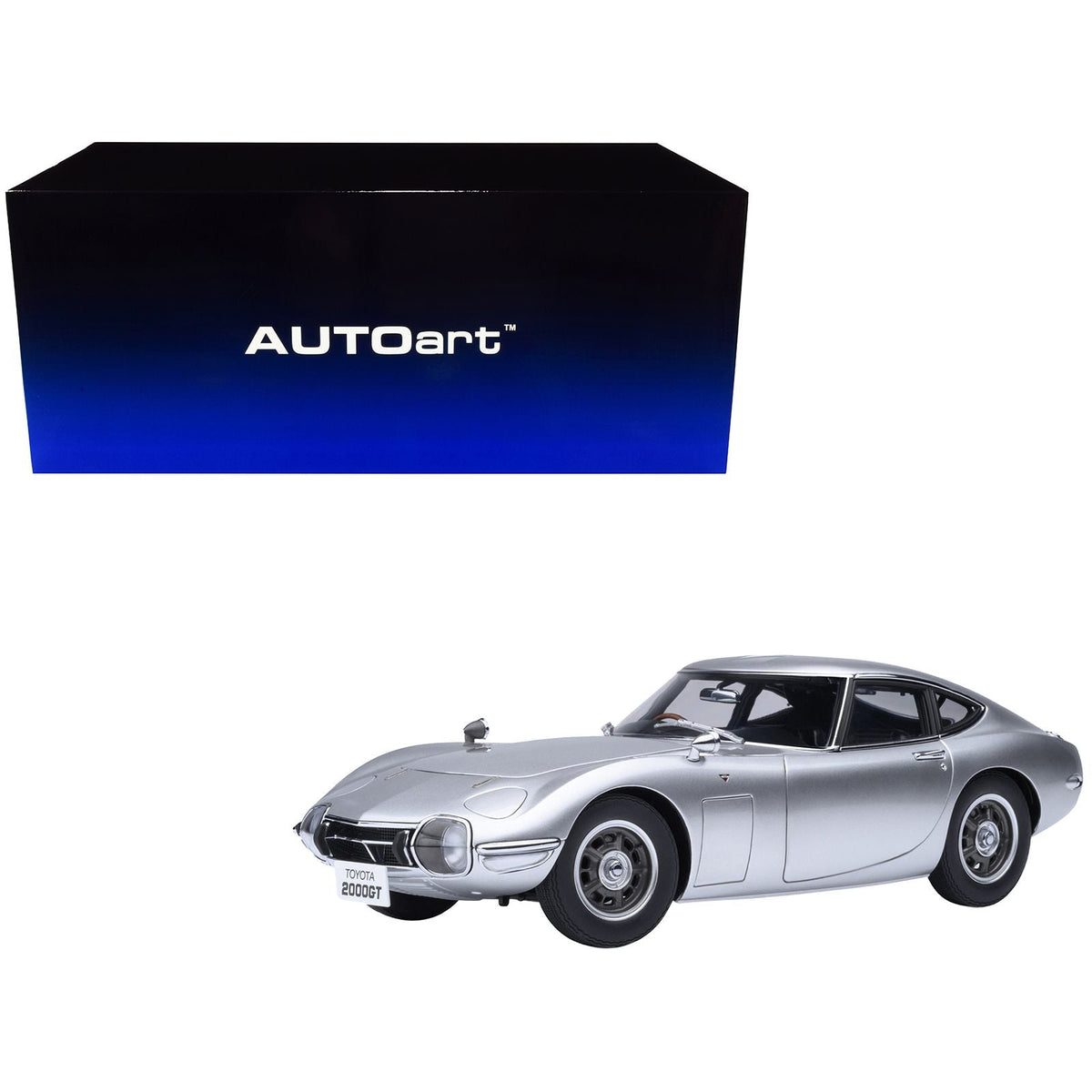 1967 Toyota 2000GT RHD (Right Hand Drive) Silver Metallic 1/18 Model Car by Autoart-Autoart-ModelCars.com