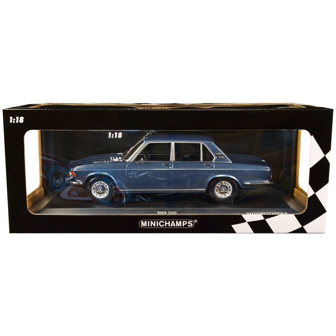 1968 BMW 2500 Blue Metallic Limited Edition to 504 pieces Worldwide 1/18 Diecast Model Car by Minichamps - Minichamps - ModelCars.com