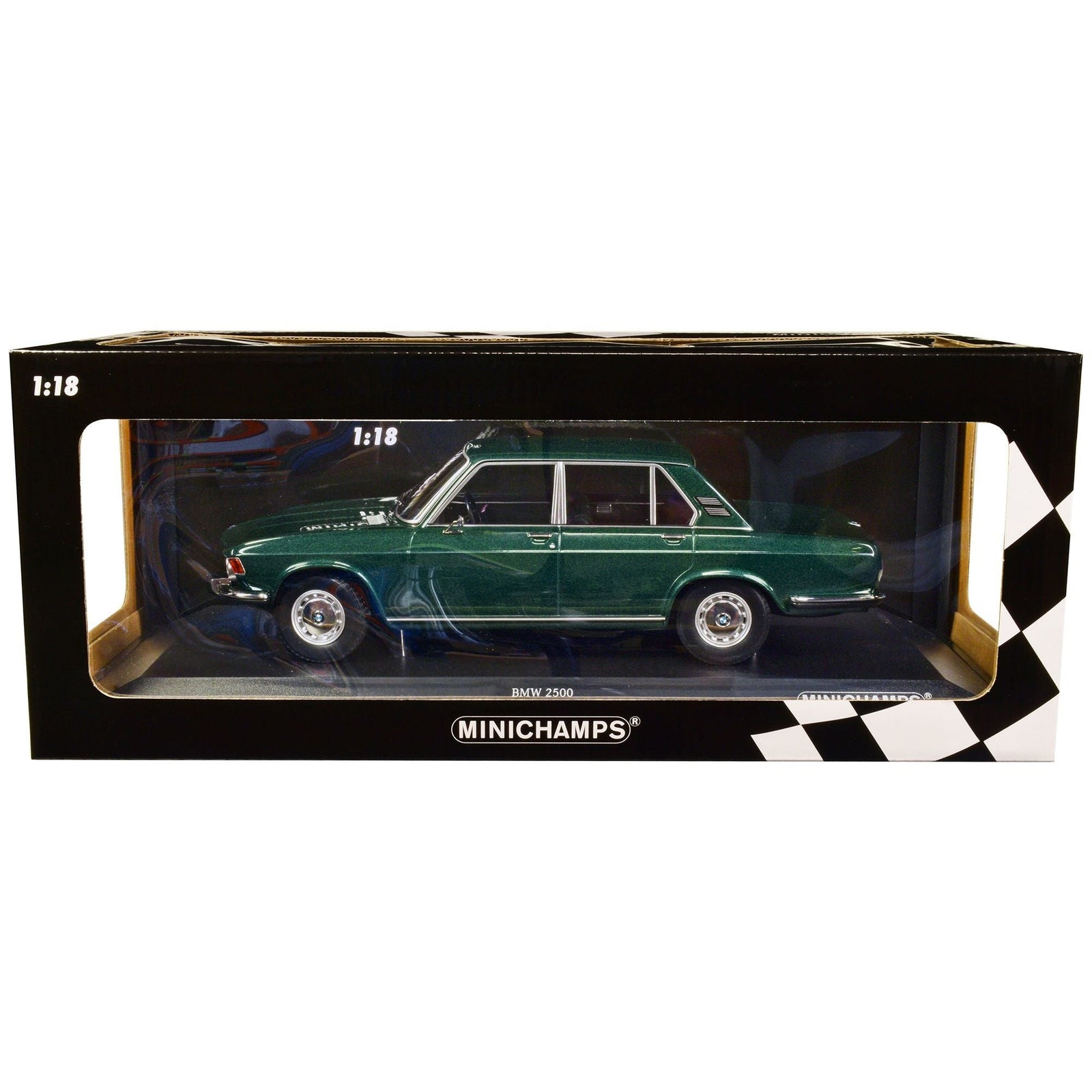 1968 BMW 2500 Green Metallic Limited Edition to 504 pieces Worldwide 1/18 Diecast Model Car by Minichamps - Minichamps - ModelCars.com