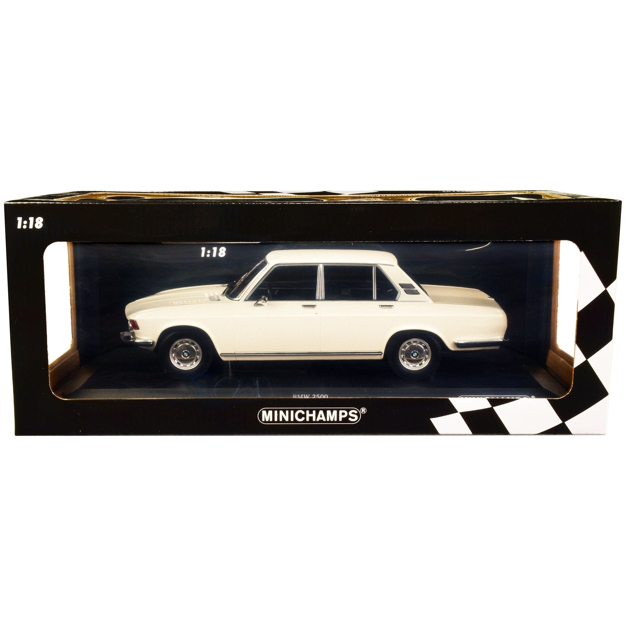 1968 BMW 2500 White Limited Edition to 504 pieces Worldwide 1/18 Diecast Model Car by Minichamps - Minichamps - ModelCars.com
