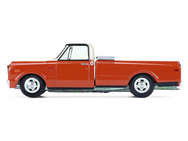 1968 Chevrolet C-10 Pickup Truck with Toolbox Orange and Beige "Down on the Farm" Series 11 1/64 Diecast Model by Greenlight-Greenlight-ModelCars.com