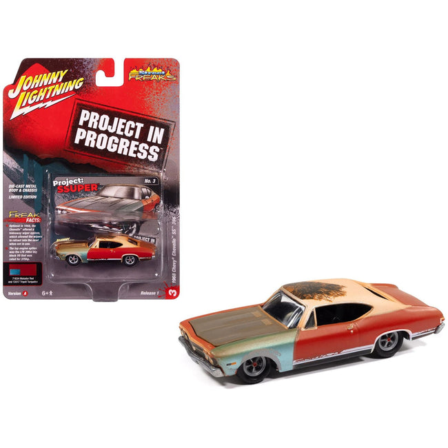 1968 Chevrolet Chevelle SS 396 Matador Red (Weathered) "Project in Progress" Series 1/64 Diecast Model Car by Johnny Lightning-Johnny Lightning-ModelCars.com