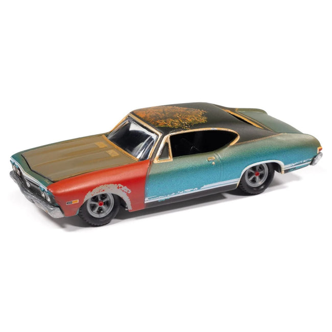 1968 Chevrolet Chevelle SS 396 Tripoli Turquoise (Weathered) "Project in Progress" Series 1/64 Diecast Model Car by Johnny Lightning-Johnny Lightning-ModelCars.com
