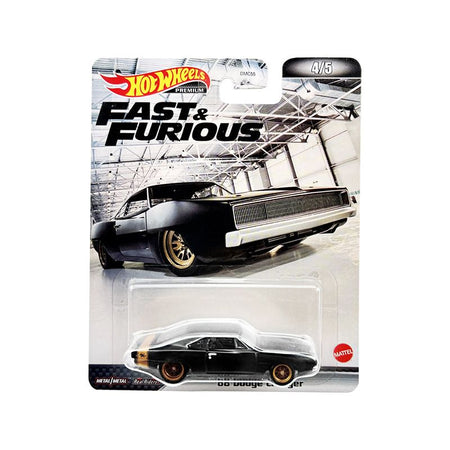 1968 Dodge Charger R/T Matt Black with Gold Tail Stripe "Fast & Furious" Series Diecast Model Car by Hot Wheels - Hotwheels - ModelCars.com