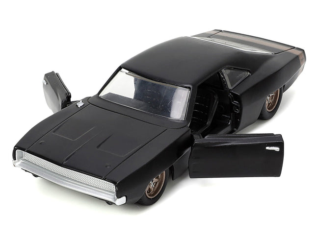 1968 Dodge Charger Widebody Matt Black with Bronze Tail Stripe "F9" (2021) Movie "Fast & Furious" Series 1/32 Diecast Model Car by Jada-Jada-ModelCars.com