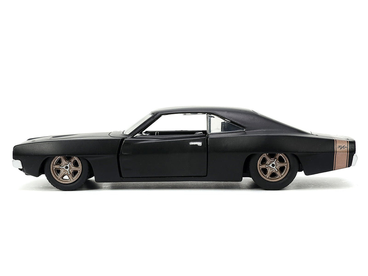 1968 Dodge Charger Widebody Matt Black with Bronze Tail Stripe "F9" (2021) Movie "Fast & Furious" Series 1/32 Diecast Model Car by Jada-Jada-ModelCars.com