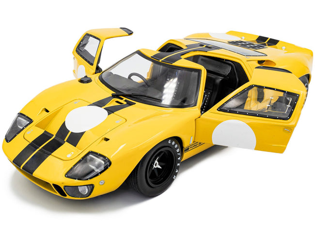 1968 Ford GT40 MK1 Yellow with Black Stripes "Competition" Series 1/18 Diecast Model Car by Solido-Solido-ModelCars.com