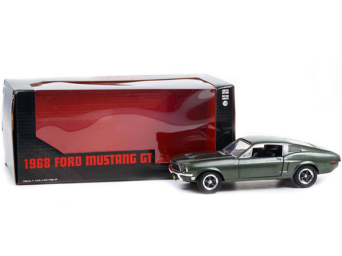 1968 Ford Mustang GT Fastback Highland Green Metallic 1/24 Diecast Model Car by Greenlight-Greenlight-ModelCars.com
