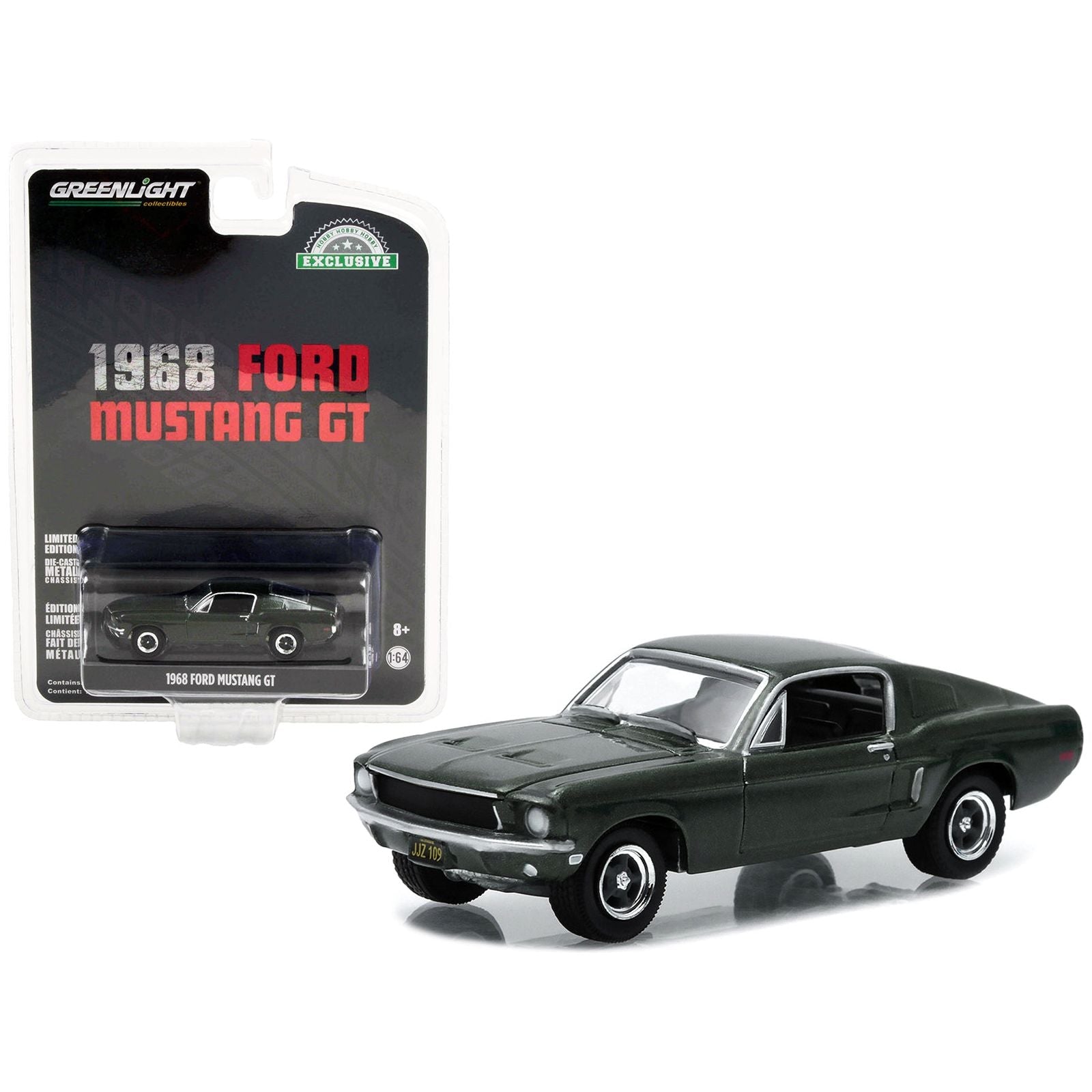 1968 Ford Mustang GT Fastback Highland Green Metallic "Hobby Exclusive" 1/64 Diecast Model Car by Greenlight - Greenlight - ModelCars.com