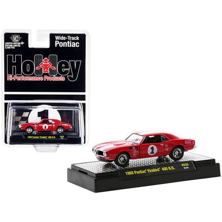 1968 Pontiac Firebird 400 H.O. 1 Carousel Red with White Stripes "Holley" Limited Edition to 5500 pieces Worldwide 1/64 Diecast Model Car by M2 Machines-M2-ModelCars.com
