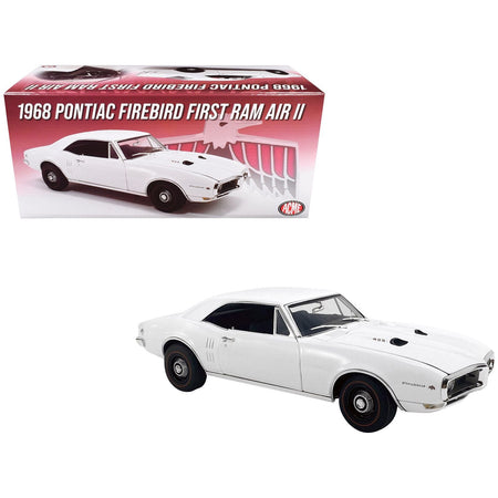 1968 Pontiac Firebird "First Ram Air II" White Limited Edition to 400 pieces Worldwide 1/18 Diecast Model Car by ACME-Acme-ModelCars.com