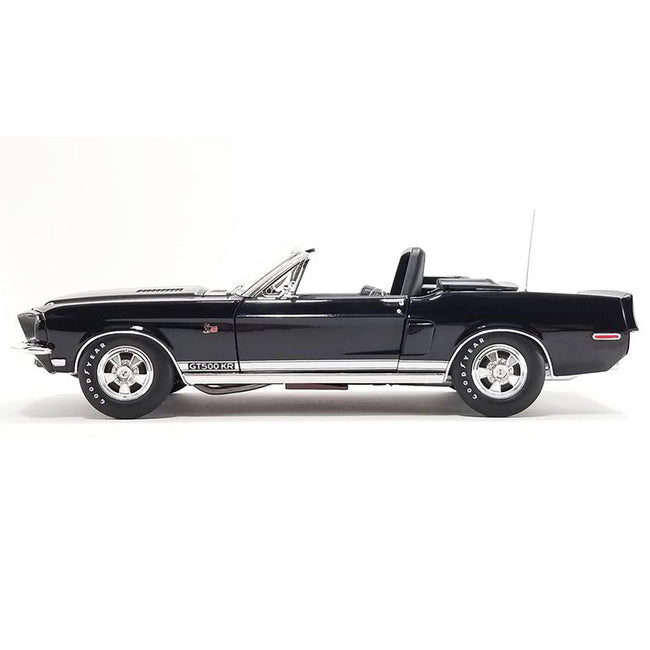 1968 Shelby GT500 KR Convertible Black with White Stripes Limited Edition to 480 pieces Worldwide 1/18 Diecast Model Car by ACME - Acme - ModelCars.com