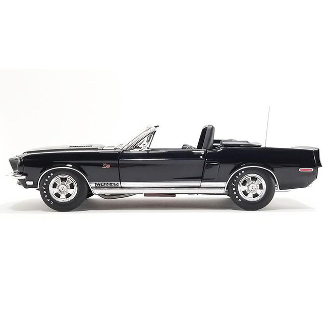 1968 Shelby GT500 KR Convertible Black with White Stripes Limited Edition to 480 pieces Worldwide 1/18 Diecast Model Car by ACME-Acme-ModelCars.com