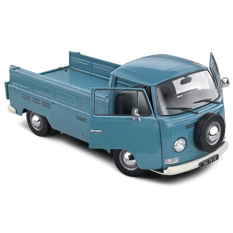 1968 Volkswagen T2 Pickup Truck Petrol Blue 1/18 Diecast Model Car by Solido-Solido-ModelCars.com