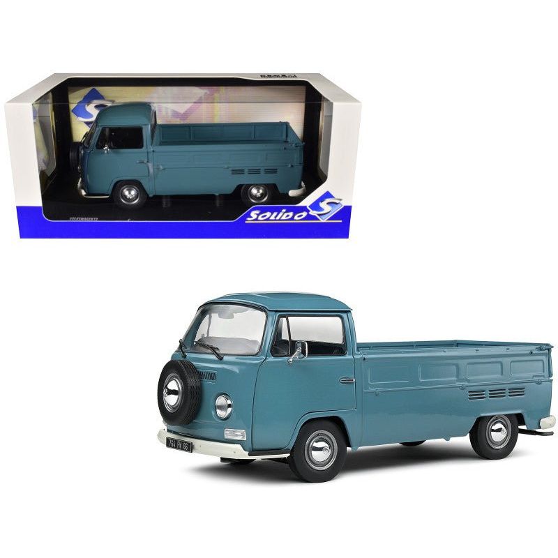 1968 Volkswagen T2 Pickup Truck Petrol Blue 1/18 Diecast Model Car by Solido-Solido-ModelCars.com