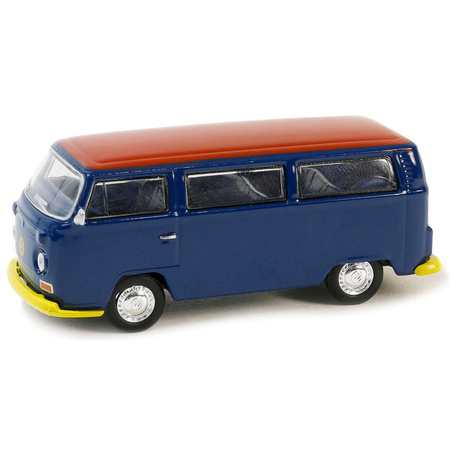 1968 Volkswagen Type 2 T2 Van Blue with Red Top "Vintage Ad Cars" Series 10 1/64 Diecast Model Car by Greenlight - Greenlight - ModelCars.com