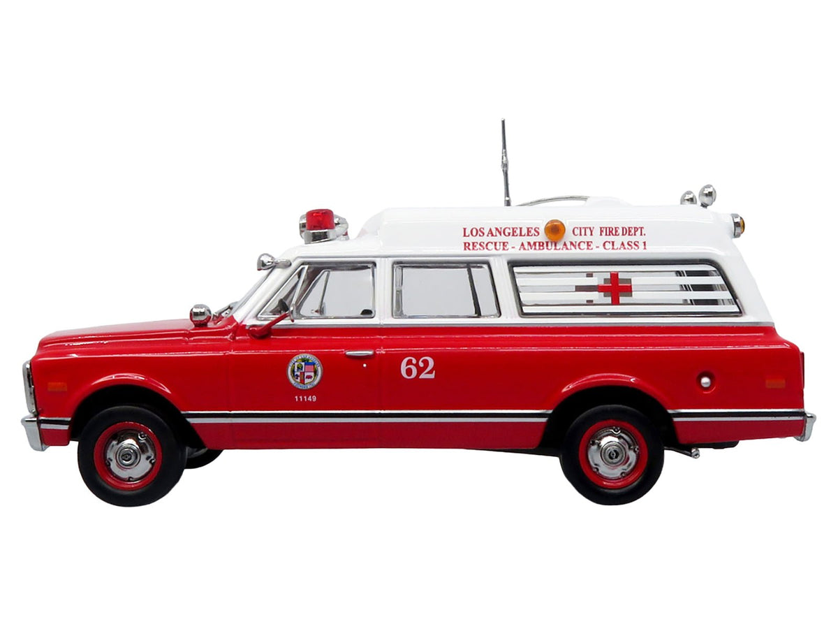 1969 Chevrolet C-10 Ambulance "Los Angeles City Fire Department" Red and White "5 Alarm" Series Limited Edition 1/50 Diecast Model by Iconic Replicas-Iconic Replicas-ModelCars.com