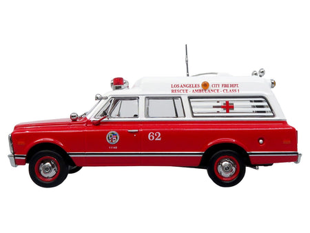 1969 Chevrolet C-10 Ambulance "Los Angeles City Fire Department" Red and White "5 Alarm" Series Limited Edition 1/50 Diecast Model by Iconic Replicas-Iconic Replicas-ModelCars.com