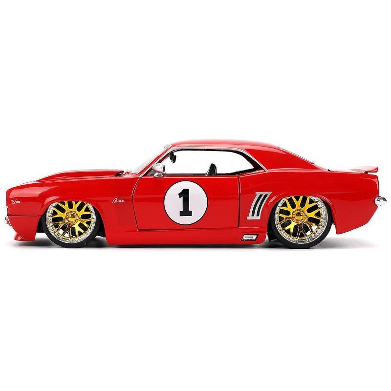 1969 Chevrolet Camaro #1 Red with White Stripes "Fast & Furious" Series 1/24 Diecast Model Car by Jada-Jada-ModelCars.com
