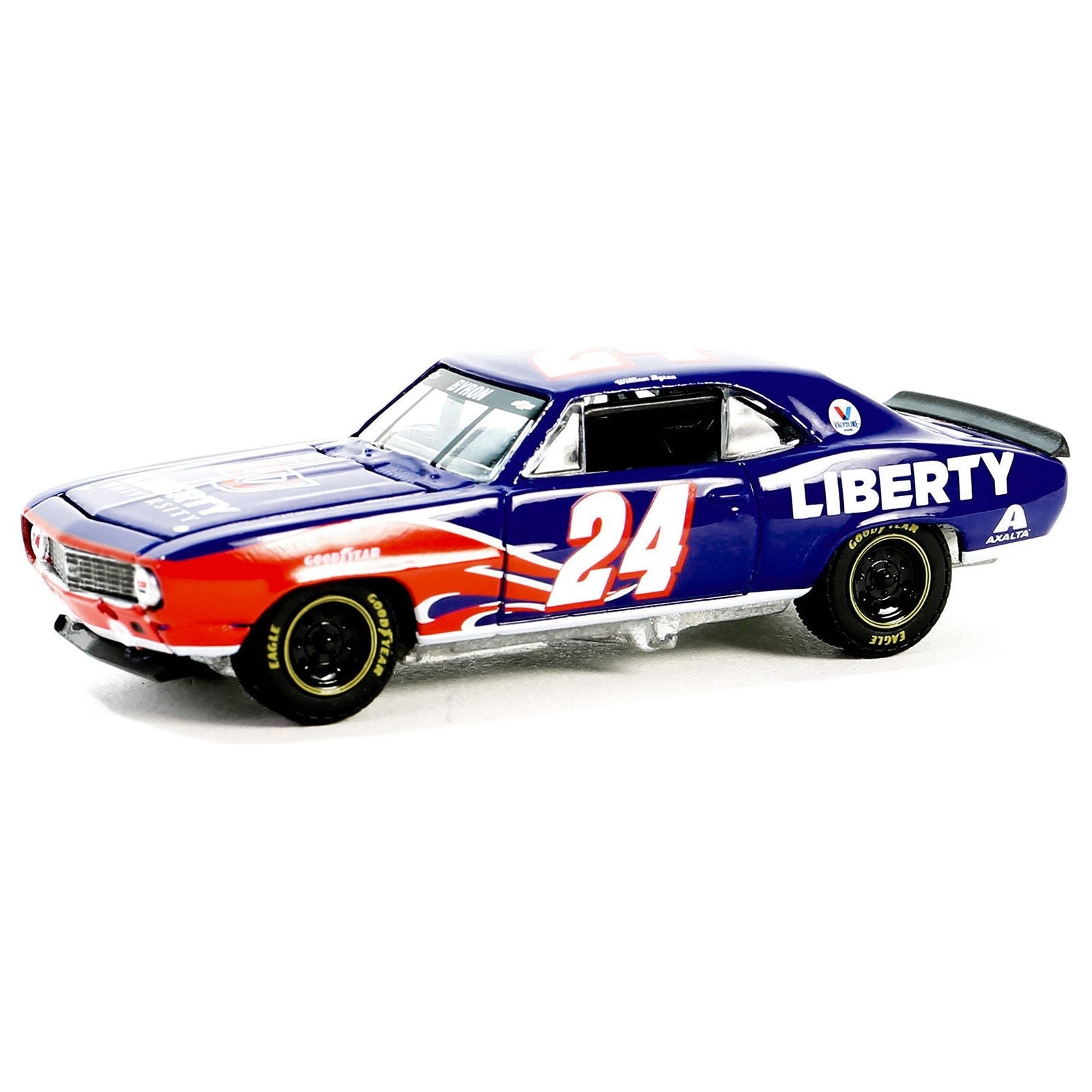 1969 Chevrolet Camaro 24 "William Byron - Hendrick Motorsports First Win Tribute" Blue with Flame Graphics "Hobby Exclusive" Series 1/64 Diecast Model Car by Greenlight - Greenlight - ModelCars.com