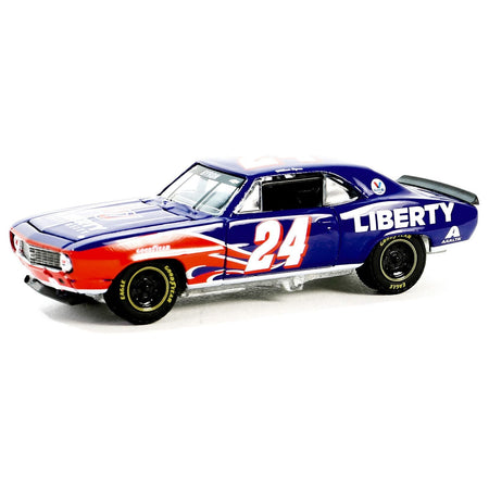 1969 Chevrolet Camaro 24 "William Byron - Hendrick Motorsports First Win Tribute" Blue with Flame Graphics "Hobby Exclusive" Series 1/64 Diecast Model Car by Greenlight - Greenlight - ModelCars.com