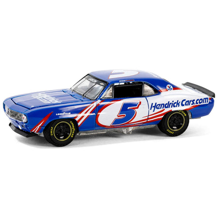 1969 Chevrolet Camaro 5 "Kyle Larson - Hendrick Motorsports First Win Tribute" Blue and White with Red Graphics "Hobby Exclusive" Series 1/64 Diecast Model Car by Greenlight - Greenlight - ModelCars.com