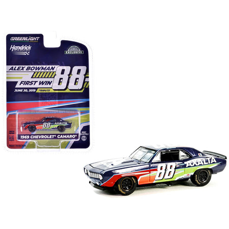 1969 Chevrolet Camaro 88 "Alex Bowman - Hendrick Motorsports First Win Tribute" Dark Blue with Graphics "Hobby Exclusive" Series 1/64 Diecast Model Car by Greenlight - Greenlight - ModelCars.com