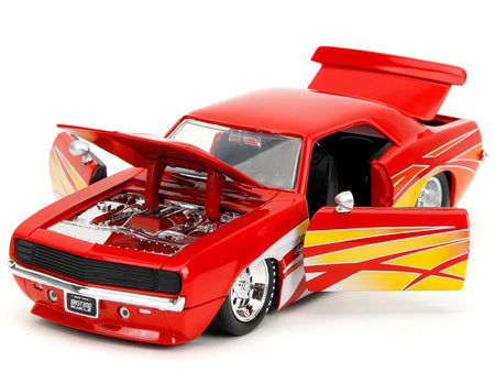 1969 Chevrolet Camaro Red with Graphics "BigTime Muscle" Series 1/24 Diecast Model Car by Jada-Jada-ModelCars.com
