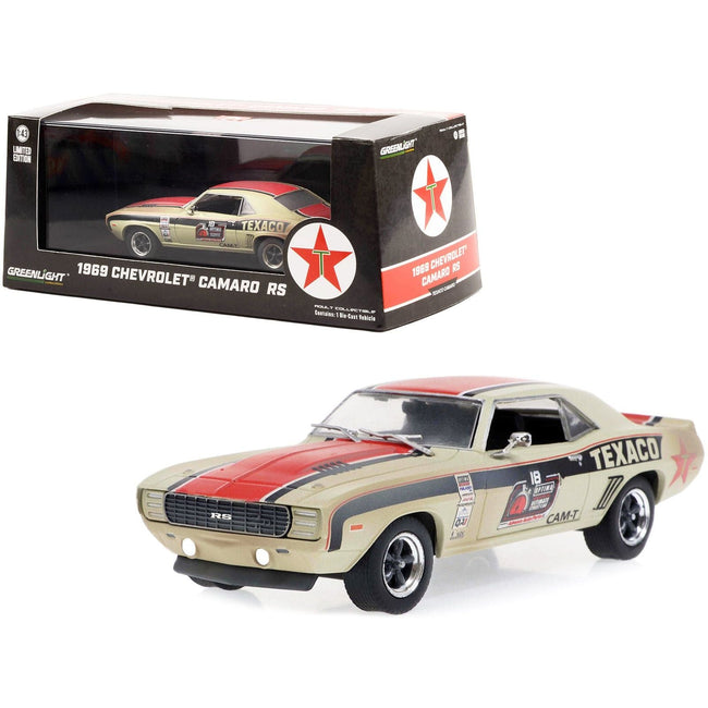 1969 Chevrolet Camaro RS #18 "Texaco" "OPTIMA Ultimate Street Car National Champion: GTV Class" (2021) (Raced Version) 1/43 Diecast Model Car by Greenlight-Greenlight-ModelCars.com