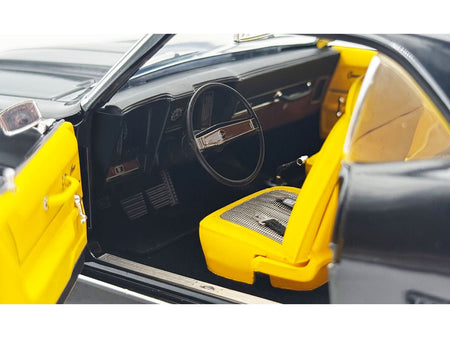 1969 Chevrolet COPO Camaro Tuxedo Black with Yellow Interior Limited Edition to 402 pieces Worldwide 1/18 Diecast Model Car by ACME-Acme-ModelCars.com