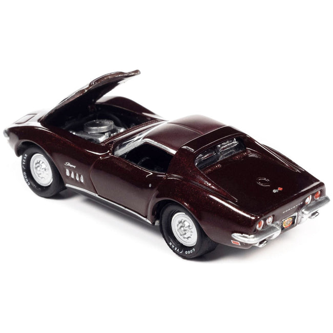 1969 Chevrolet Corvette 427 Garnet Red Metallic "MCACN (Muscle Car and Corvette Nationals)" Limited Edition to 4260 pieces Worldwide "Muscle Cars USA" Series 1/64 Diecast Model Car by Johnny Lightning-Johnny Lightning-ModelCars.com