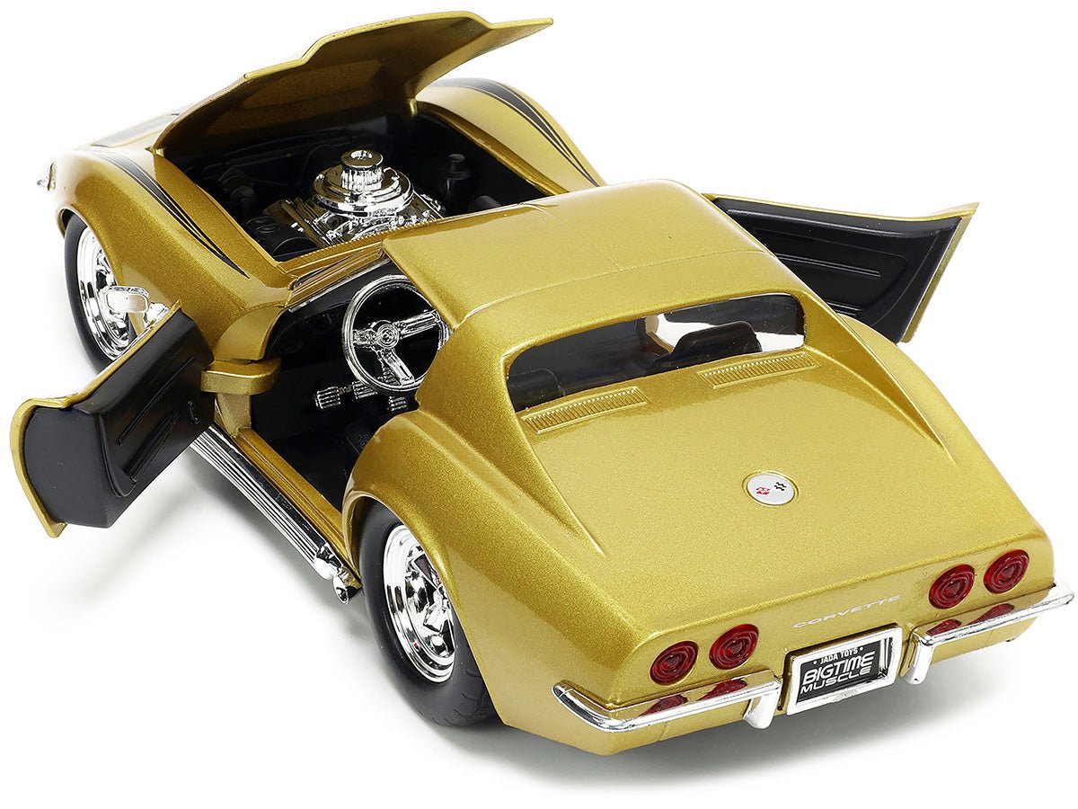 1969 Chevrolet Corvette Stingray ZL-1 Gold Metallic with Black Stripe "Bigtime Muscle" Series 1/24 Diecast Model Car by Jada-Jada-ModelCars.com