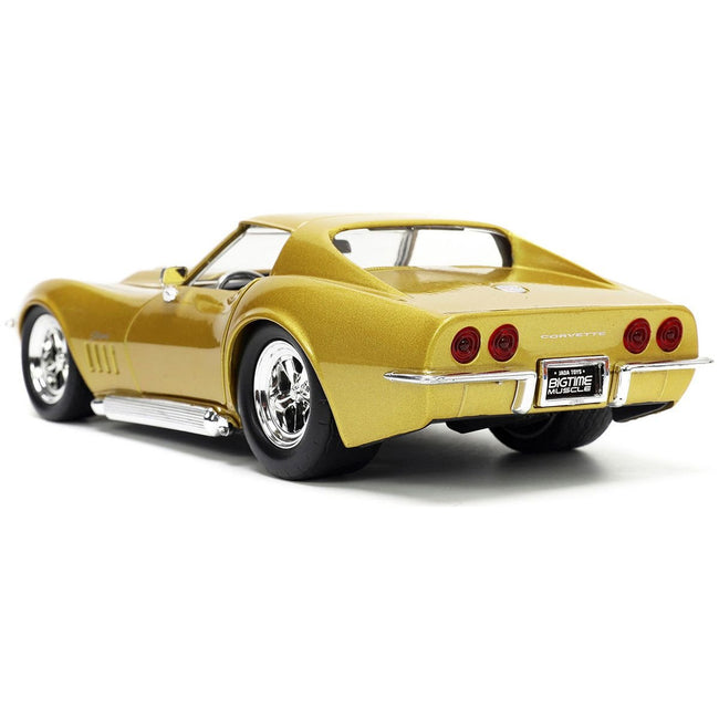 1969 Chevrolet Corvette Stingray ZL - 1 Gold Metallic with Black Stripe "Bigtime Muscle" Series 1/24 Diecast Model Car by Jada - Jada - ModelCars.com