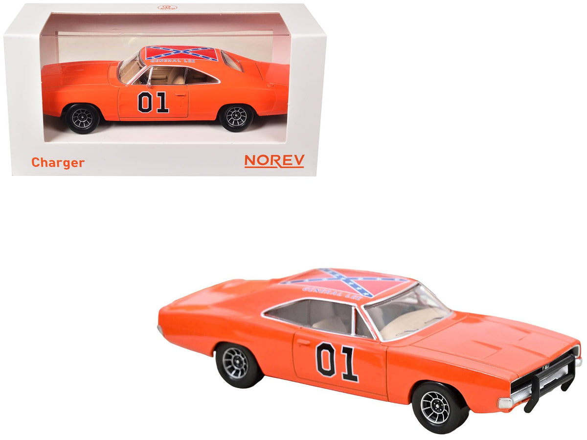 1969 Dodge Charger 01 "General Lee" Orange 1/43 Diecast Model Car by Norev-Norev-ModelCars.com