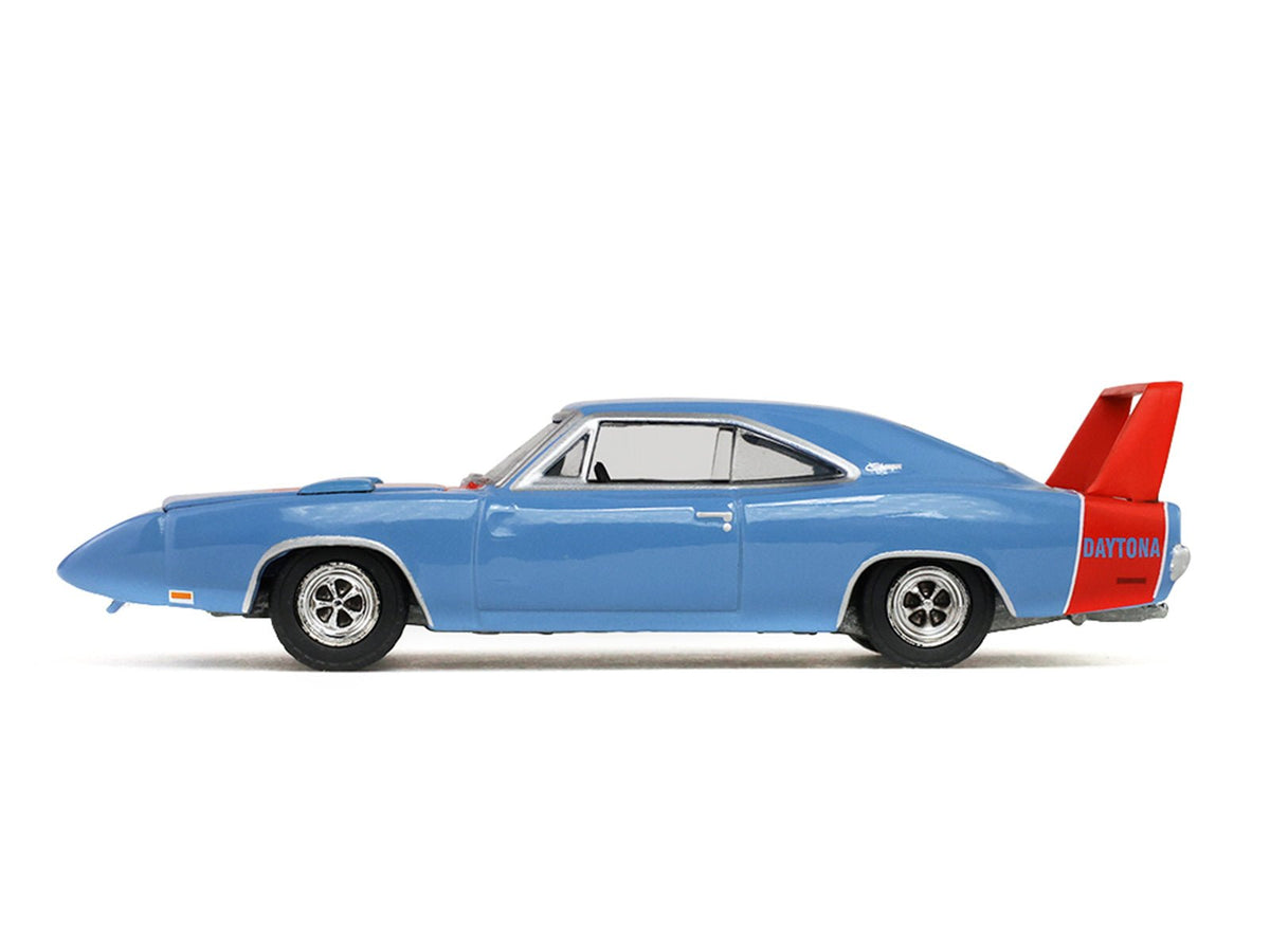 1969 Dodge Charger Daytona Blue with Red Stripes "America 250 Edition" "Anniversary Collection" Series 18 1/64 Diecast Model Car by Greenlight-Greenlight-ModelCars.com