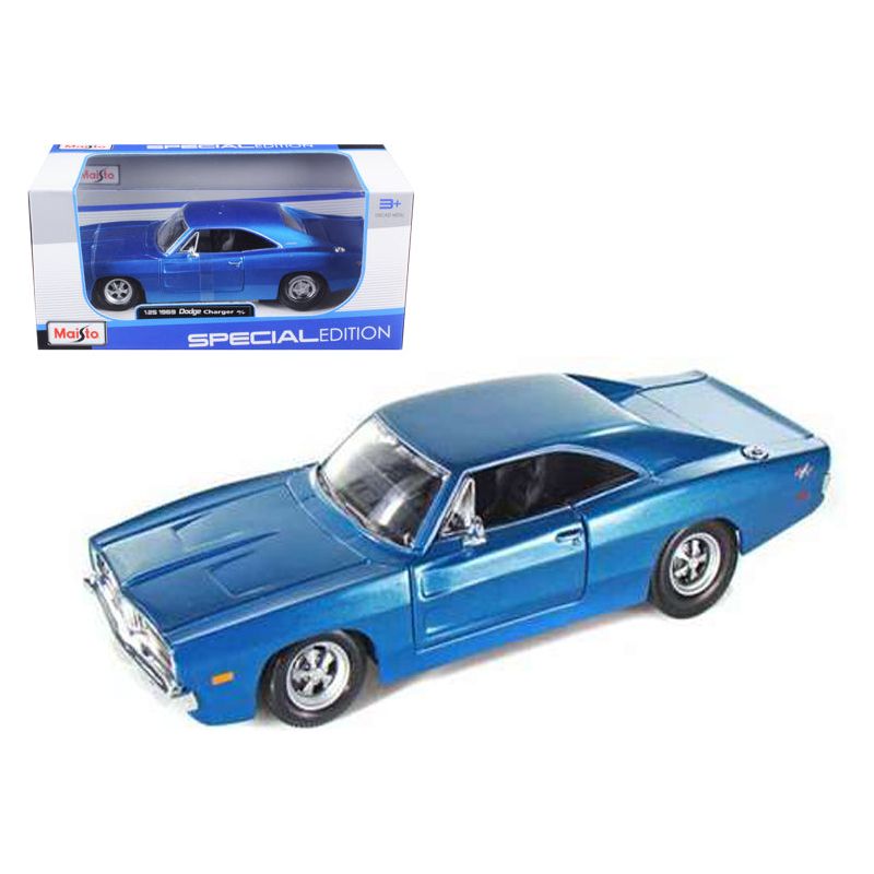 1969 Dodge Charger R/T Hemi Blue 1/25 Diecast Model Car by Maisto-Maisto-ModelCars.com