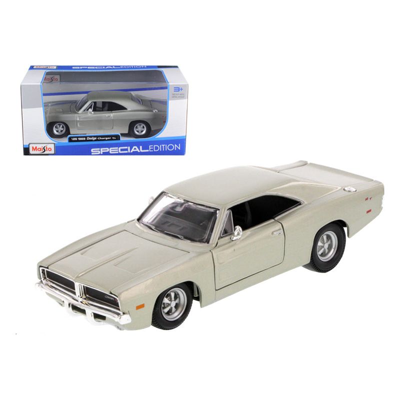 1969 Dodge Charger R/T Hemi Silver 1/25 Diecast Car Model by Maisto-Maisto-ModelCars.com