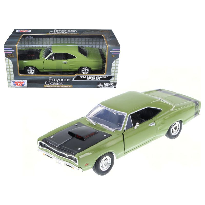1969 Dodge Coronet Super Bee Green 1/24 Diecast Model Car by Motormax - Motormax - ModelCars.com