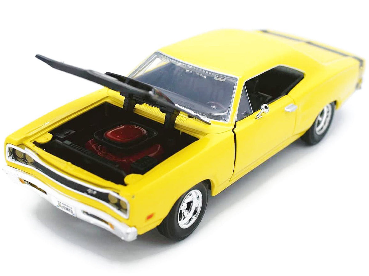 1969 Dodge Coronet Super Bee Yellow 1/24 Diecast Car Model by Motormax-Motormax-ModelCars.com
