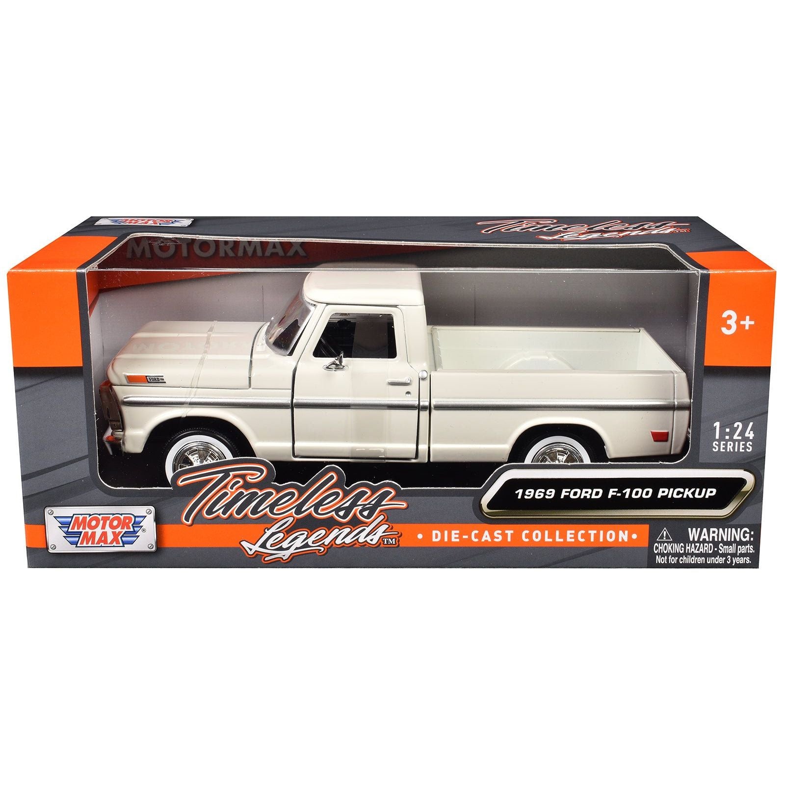 1969 Ford F - 100 Pickup Truck Cream "Timeless Legends" Series 1/24 Diecast Model Car by Motormax - Motormax - ModelCars.com