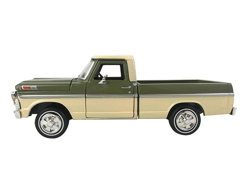 1969 Ford F-100 Pickup Truck Light Green and Cream 1/24 Diecast Model Car by Motormax-Motormax-ModelCars.com