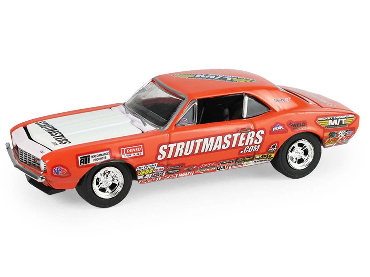 1969 Ford F-250 Pickup Truck Red and 1969 Chevrolet Camaro Z28 "Dan Fletcher" Orange with White Hood "NHRA Safety Team" with Enclosed Car Trailer "Racing Hitch & Tow" Series 6 1/64 Diecast Model Cars by Greenlight-Greenlight-ModelCars.com