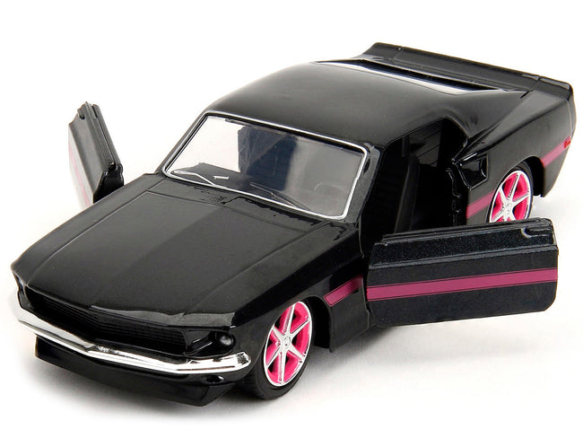 1969 Ford Mustang Black Metallic with Pink Stripes and Wheels "Pink Slips" Series 1/32 Diecast Model Car by Jada-Jada-ModelCars.com
