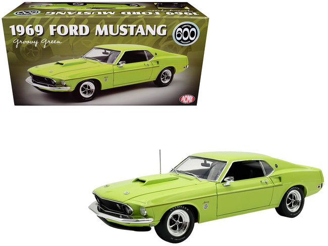 1969 Ford Mustang Limited Edition 600 Groovy Green Limited Edition to 300 pieces Worldwide 1/18 Diecast Model Car by ACME-Acme-ModelCars.com