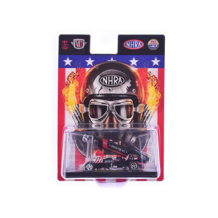 1969 Ford Mustang NHRA Funny Car Black Metallic with Red Stripes and Graphics Limited Edition to 3762 pieces Worldwide 1/64 Diecast Model Car by M2 Machines - M2 - ModelCars.com