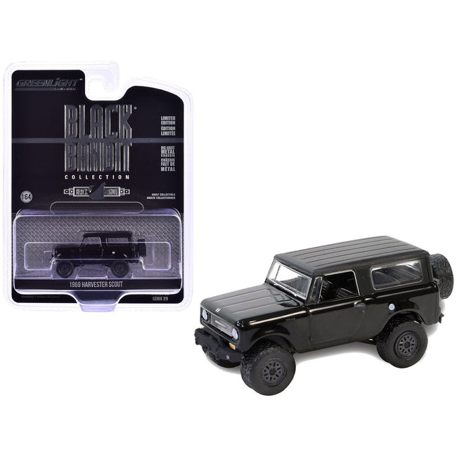 1969 Harvester Scout Lifted Black "Black Bandit" Series 29 1/64 Diecast Model Car by Greenlight - Greenlight - ModelCars.com