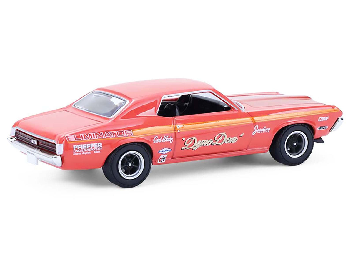 1969 Mercury Cougar Eliminator "Dyno Don" Red with Orange Stripes "GreenLight Muscle" Series 30 1/64 Diecast Model Car by Greenlight-Greenlight-ModelCars.com